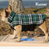 Picture of Kuoser Dog Coats Dog Jackets Waterproof Coats for Dogs Windproof Cold Weather Coats Small Medium Large Dog Clothes Reversible British Plaid Dog Sweaters Pets Apparel Winter Vest for Dog Green XL