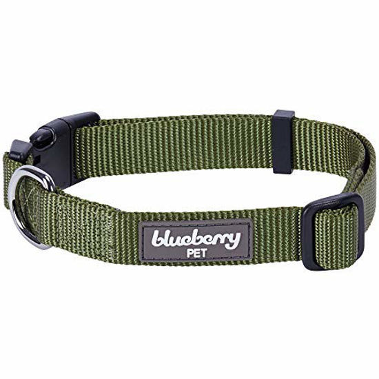 Picture of Blueberry Pet Essentials 21 Colors Classic Dog Collar, Military Green, Large, Neck 18"-26", Collars for Dogs