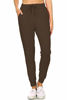 Picture of Leggings Depot JGA128-MOCHA-L Solid Jogger Track Pants w/Pockets, Large