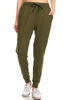 Picture of Leggings Depot JGA128-OLIVE-M Solid Jogger Track Pants w/Pockets, Medium