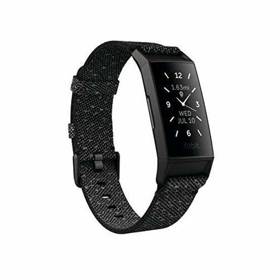 GetUSCart- Fitbit Charge 4 Fitness and Activity Tracker with Built-in GPS,  Heart Rate, Sleep & Swim Tracking, Black/Black, One Size (S &L Bands  Included)