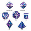 Picture of Metal Dice Set D&D,DNDND 7PCS Metallic Die for Role Playing Game DND Dugeons and Dragons(Pink and Blue with Silver Number)