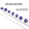 Picture of Metal Dice Set D&D,DNDND 7PCS Metallic Die for Role Playing Game DND Dugeons and Dragons(Pink and Blue with Silver Number)