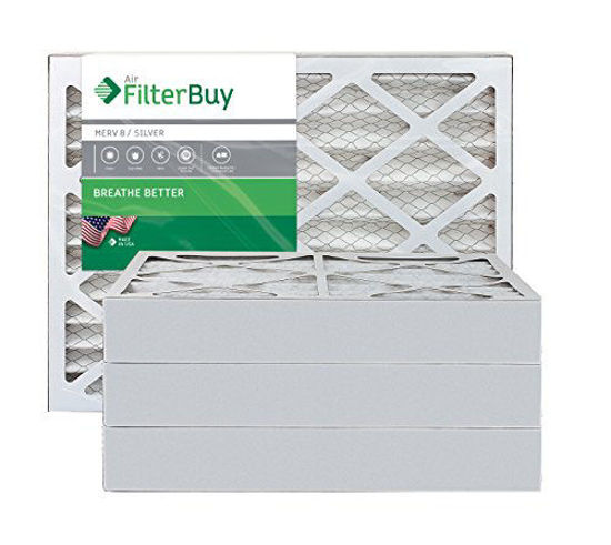 Picture of FilterBuy 14x24x4 MERV 8 Pleated AC Furnace Air Filter, (Pack of 4 Filters), 14x24x4 - Silver