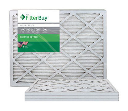 Picture of FilterBuy 18x30x1 MERV 8 Pleated AC Furnace Air Filter, (Pack of 4 Filters), 18x30x1 - Silver