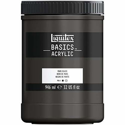 Picture of Liquitex BASICS Acrylic Paint, 32-oz jar, Mars Black, Fl