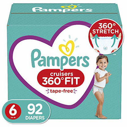 Picture of Diapers Size 6, 92 Count - Pampers Pull On Cruisers 360° Fit Disposable Baby Diapers with Stretchy Waistband, ONE MONTH SUPPLY (Packaging May Vary)