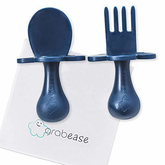 New Grabease First Self Feed Baby Utensils w/ Togo Case Anti-Choke BPA-Free  Mint