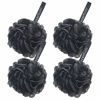 Picture of AmazerBath Shower Bath Sponge Shower Loofahs Balls 75g/PCS for Body Wash Bathroom Men Women- Set of 4 Black