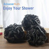 Picture of AmazerBath Shower Bath Sponge Shower Loofahs Balls 75g/PCS for Body Wash Bathroom Men Women- Set of 4 Black