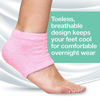 Picture of ZenToes Moisturizing Heel Socks 2 Pairs Gel Lined Toeless Spa Socks to Heal and Treat Dry, Cracked Heels While You Sleep (Regular, Fuzzy Pink)