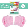 Picture of ZenToes Moisturizing Heel Socks 2 Pairs Gel Lined Toeless Spa Socks to Heal and Treat Dry, Cracked Heels While You Sleep (Regular, Fuzzy Pink)