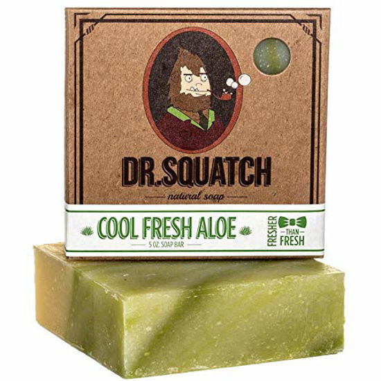 Picture of Cool Fresh Aloe Soap for Men - Naturally Refreshing Aloe Vera Soap for Men with Organic Oils - Bar Handmade in USA by Dr. Squatch