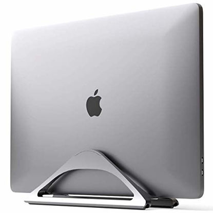 Picture of HumanCentric Vertical Laptop Stand for Desks (Space Gray) | Adjustable Holder to Dock Apple MacBook, MacBook Pro, and Other Laptops to Organize Work & Home Office