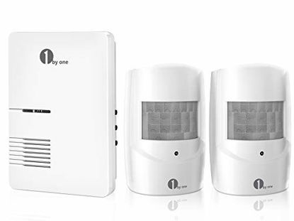 Picture of Driveway Alarm, 1byone Motion Sensor 1000ft Operating Range, 36 Melodies, Home Security Alert System with 1 Plug-in Receiver and 2 Weatherproof PIR Motion Detector, Protect Indoor/Outdoor Property