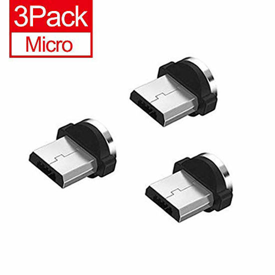 Picture of 360°Rotating Magnetic Phone Cable Adapter Connector Tips Head for Micro