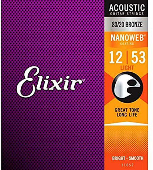 Picture of Elixir Strings 80/20 Bronze Acoustic Guitar Strings w NANOWEB Coating, Light (.012-.053)