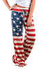 Picture of Women's Pajamas Pants 4th of July American USA Flag High Waisted Wide Leg Palazzo Pants Bottoms Drawstring Trousers (Tag 3XL (US 14), Red)