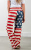 Picture of Women's Pajamas Pants 4th of July American USA Flag High Waisted Wide Leg Palazzo Pants Bottoms Drawstring Trousers (Tag 3XL (US 14), Red)