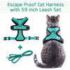 Picture of rabbitgoo Cat Harness and Leash for Walking, Escape Proof Soft Adjustable Vest Harnesses for Cats, Easy Control Breathable Reflective Strips Jacket, Emerald, S (Chest: 18" - 20")