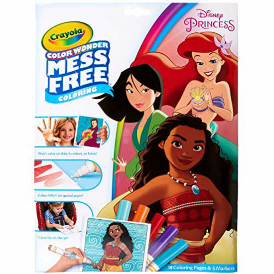 GetUSCart- Crayola Wonder Disney Princess Pages Mess Free Coloring, Gift  for Kids, Age 3, 4, 5, 6