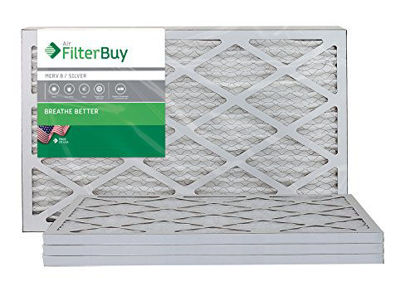 Picture of FilterBuy 12x25x1 MERV 8 Pleated AC Furnace Air Filter, (Pack of 4 Filters), 12x25x1 - Silver