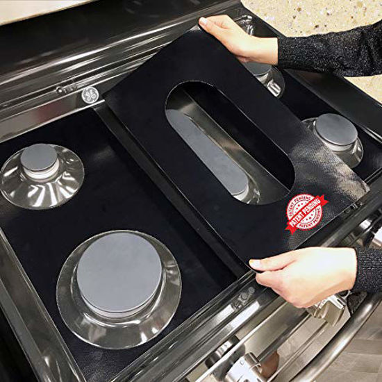 Picture of GE Stove Protector Liners - Stove Top Protector for GE Gas Ranges - Customized - Easy Cleaning Stove Liners for GE Model JGBS66REK1SS