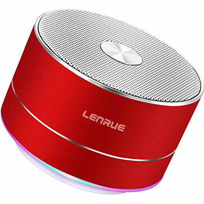 Picture of LENRUE Portable Wireless Bluetooth Speaker with Built-in-Mic,Handsfree Call,AUX Line,TF Card,HD Sound and Bass for iPhone Ipad Android Smartphone and More (Red)