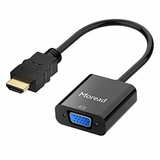 Picture of Moread HDMI to VGA, Gold-Plated HDMI to VGA Adapter (Male to Female) for Computer, Desktop, Laptop, PC, Monitor, Projector, HDTV, Chromebook, Raspberry Pi, Roku, Xbox and More - Black