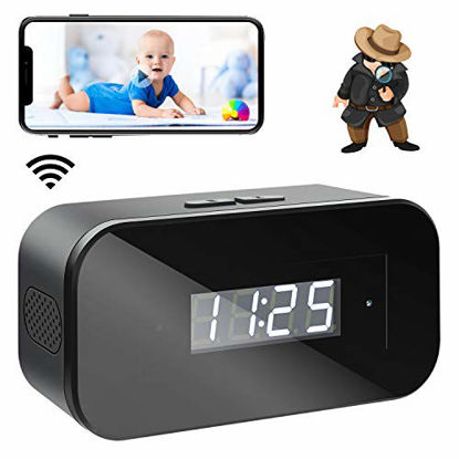Picture of Mini Spy Camera 1080 Wireless Hidden Camera Clock Portable WiFi Nanny Cam with Night Vision and Motion Detection Smallest Security Surveillance Cameras with Phone App for Indoor/Home/Apartment/Office