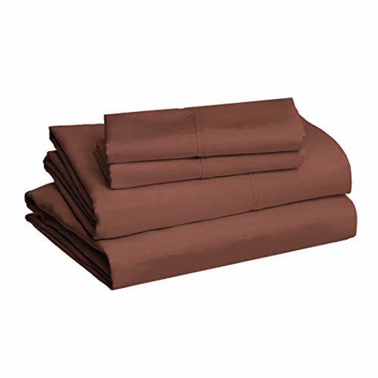 Picture of Amazon Basics Microfiber Sheet Set, Full, Chocolate