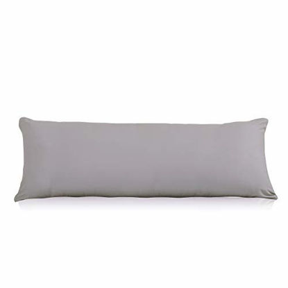 Picture of EVOLIVE Ultra Soft Microfiber Body Pillow Cover/Pillowcases 21"x54" with Hidden Zipper Closure (Grey, Body Pillow Cover 21"x54")