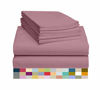 Picture of LuxClub 6 PC Sheet Set Bamboo Sheets Deep Pockets 18" Eco Friendly Wrinkle Free Sheets Machine Washable Hotel Bedding Silky Soft - Light Plum California King