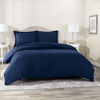 Picture of Nestl Bedding Duvet Cover 3 Piece Set - Ultra Soft Double Brushed Microfiber Hotel Collection - Comforter Cover with Button Closure and 2 Pillow Shams, Navy - California King 98"x104"