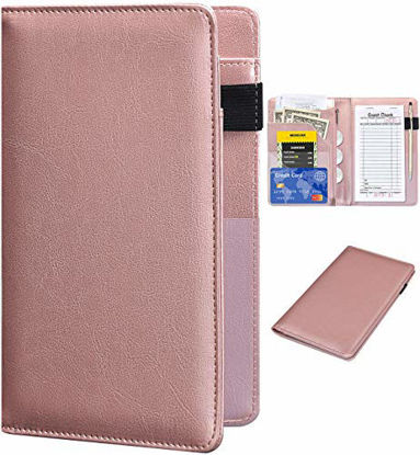 Picture of Server Books for Waitress - Leather Waiter Book Server Wallet with Zipper Pocket, Cute Waitress Book&Waitstaff Organizer with Money Pocket Fit Server ApronClassic Rose Gold