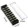 Picture of 8pcs (4 Sets) 8 Positions Dual Row 600V 25A Screw Terminal Strip Blocks with Cover + 400V 25A 8 Positions Pre-Insulated Terminals Barrier Strip (Black & Red) by MILAPEAK