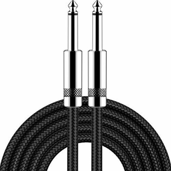 Picture of Guitar Cable 10 ft New bee Electric Instrument Cable Bass AMP Cord 1/4 Straight to Straight for Electric Guitar, Bass Guitar, Electric Mandolin, Pro Audio, Black