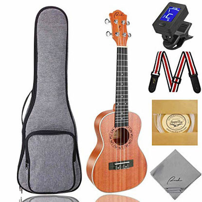 Picture of Tenor Ukulele Ranch 26 inch Wooden Professional ukelele Instrument Kit with 12 Free Online Lessons Small Hawaiian Guitar ukalalee Starter Pack Bundle Ukele Gig bag & Tuner & Strap & Aquila Strings Set