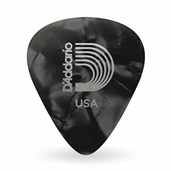 Picture of D'Addario Black Pearl Celluloid Guitar Picks, 100 pack, Extra Heavy