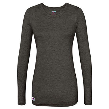 Picture of Sivvan Women's Comfort Long Sleeve T-Shirt/Underscrub Tee - S8500 - Heather Charcoal - 3X