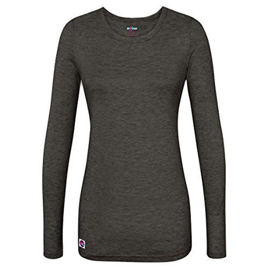 Picture of Sivvan Women's Comfort Long Sleeve T-Shirt/Underscrub Tee - S8500 - Heather Charcoal - 3X