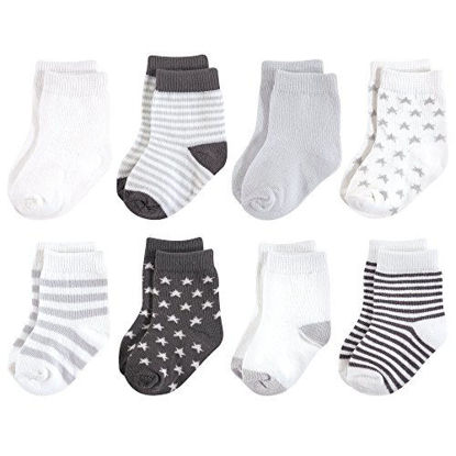 Picture of Touched by Nature Baby Organic Cotton Socks, Charcoal Stars, 12-24 Months