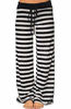 Picture of AMiERY Womens High Waisted Pants Soft Stretch Sleep Juniors Pants Pajamas Bottoms Wide Leg Pants Joggers Lounge Palazzo Pants Striped Black M