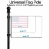 Picture of MIYA Flag Pole - 5FT Flagpole Kit for American Flag - Professional Metal Flag Pole for House Garden Yard - Residential or Commercial Flag Pole Black (Flag Pole only)