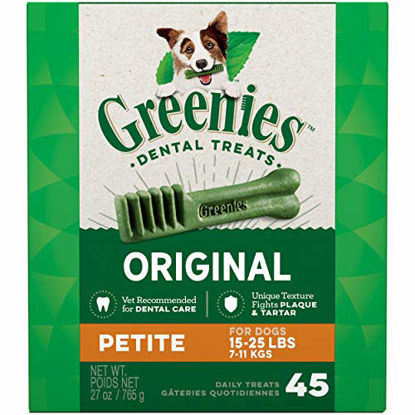 Picture of GREENIES Original Petite Natural Dog Dental Care Chews Oral Health Dog Treats, 27 oz. Pack (45 Treats)