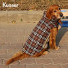 Picture of Kuoser Cozy Waterproof Windproof Reversible British Style Plaid Dog Vest Winter Coat Warm Dog Apparel for Cold Weather Dog Jacket for Small Medium Large Dogs with Furry Collar (XS - 3XL) Bright Red XL