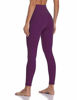 Picture of Colorfulkoala Women's High Waisted Yoga Pants 7/8 Length Leggings with Pockets (S, Deep Violet)