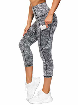 GetUSCart- THE GYM PEOPLE Thick High Waist Yoga Pants with Pockets, Tummy  Control Workout Running Yoga Leggings for Women (X-Large, Z-Capris Black &  White Jacquard)