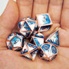 Picture of Haxtec Copper Blue White Metal DND Dice Set D&D Dice for Dungeons and Dragons RPG Games-Ice Dragon Bait