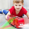 Picture of WolVol Electric Fire Truck Toy with Stunning 3D Lights and Sirens, goes Around and Changes Directions on Contact - Great Gift Toys for Kids